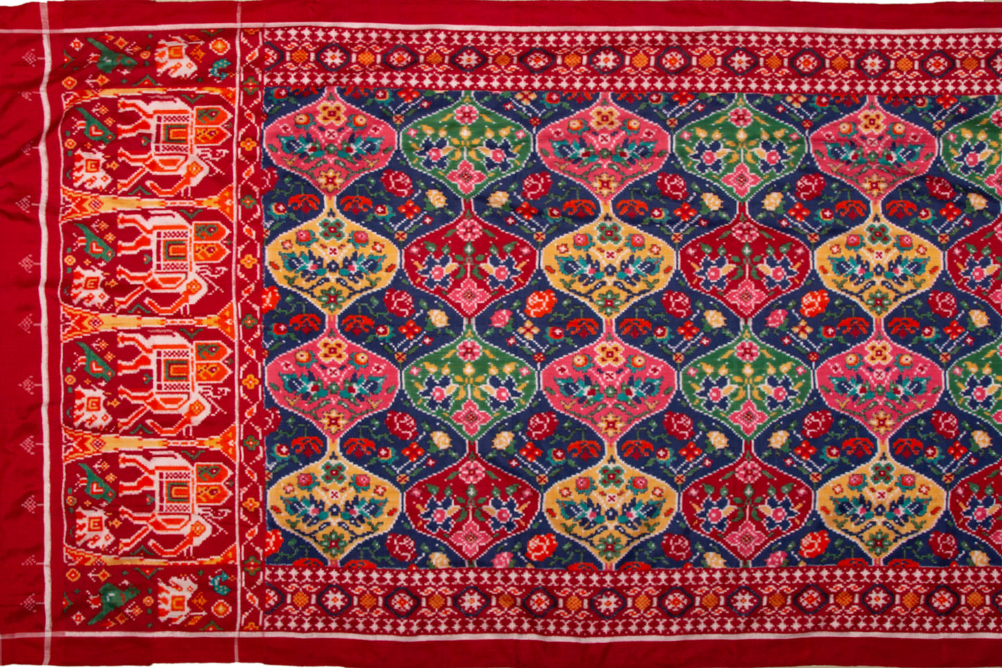 Patan Patola Silk Ikat Multicolour Saree