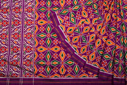 Patan Patola Silk Double Ikat Purple Saree