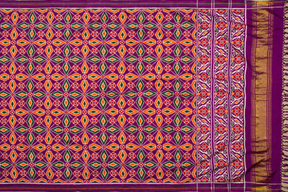 Patan Patola Silk Double Ikat Purple Saree