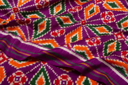 Patan Patola Silk Double Ikat Purple Saree