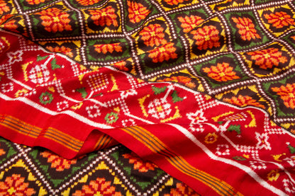 Patan Patola Silk Double Ikat Yellow Saree