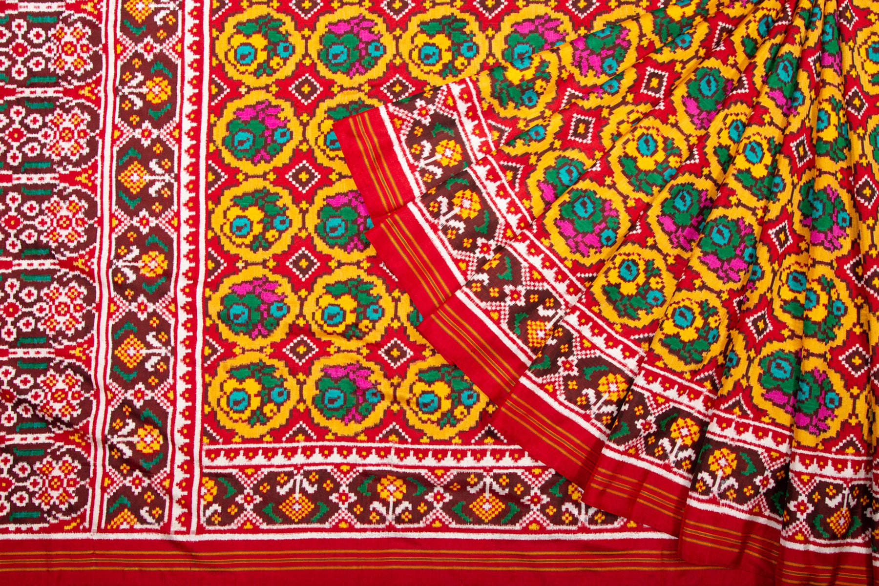 Patan Patola Silk Double Ikat Red Saree