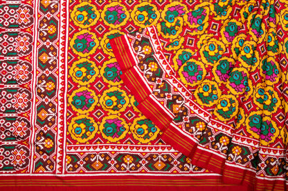 Patan Patola Silk Double Ikat Red Saree
