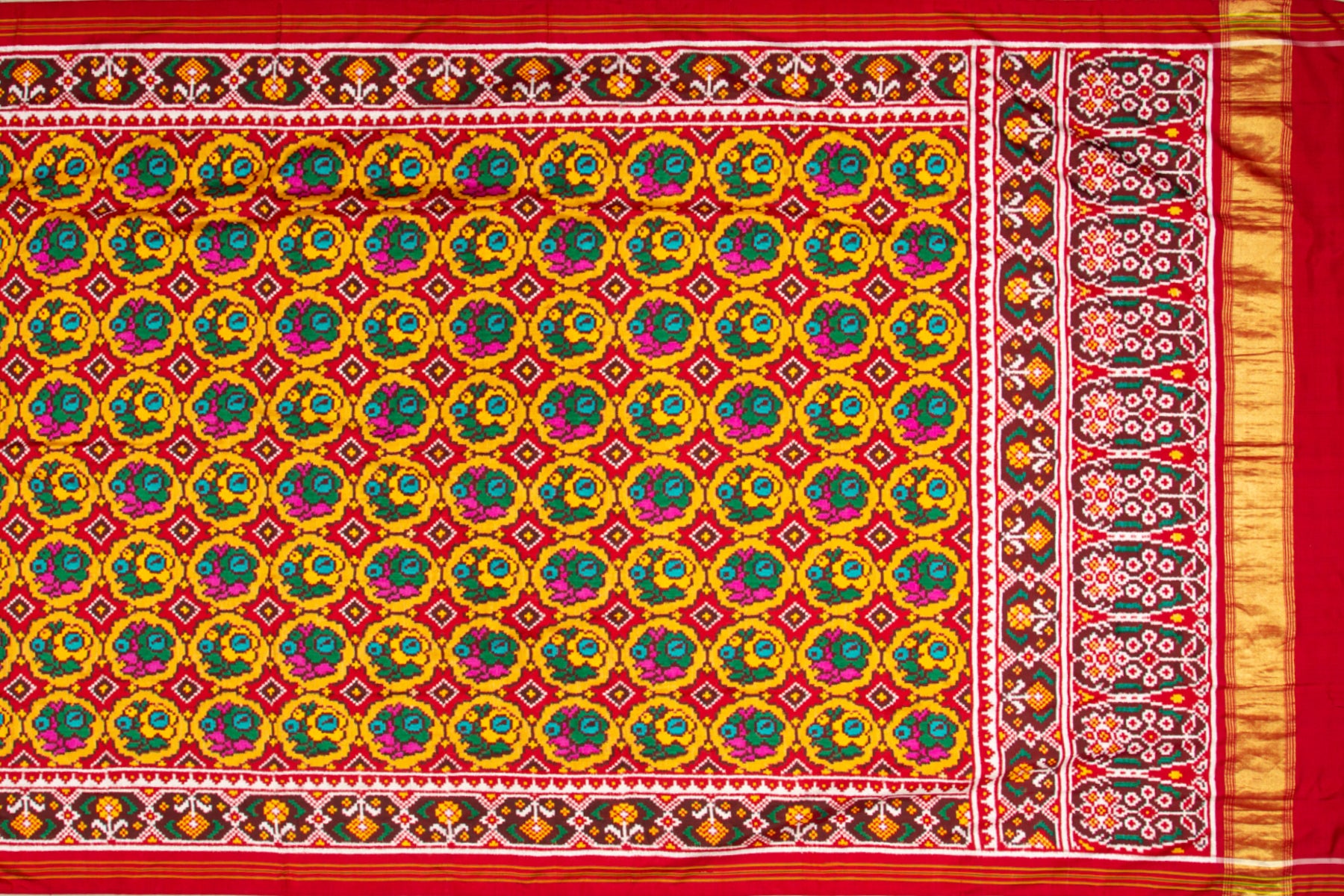 Patan Patola Silk Double Ikat Red Saree