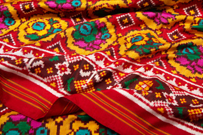 Patan Patola Silk Double Ikat Red Saree