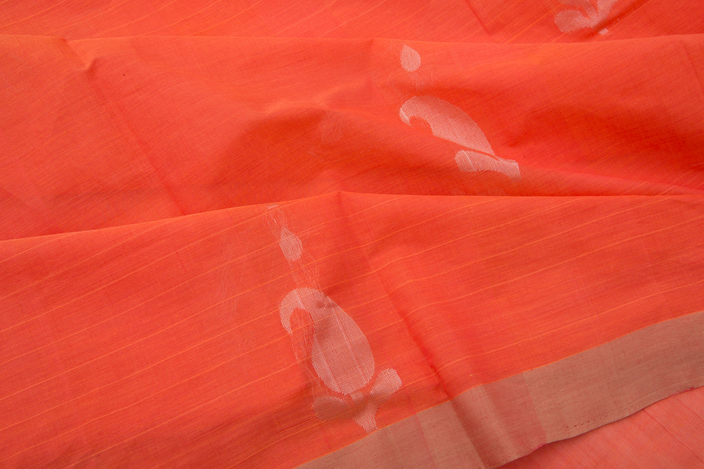 Kanchi Cotton Butta Orange Saree