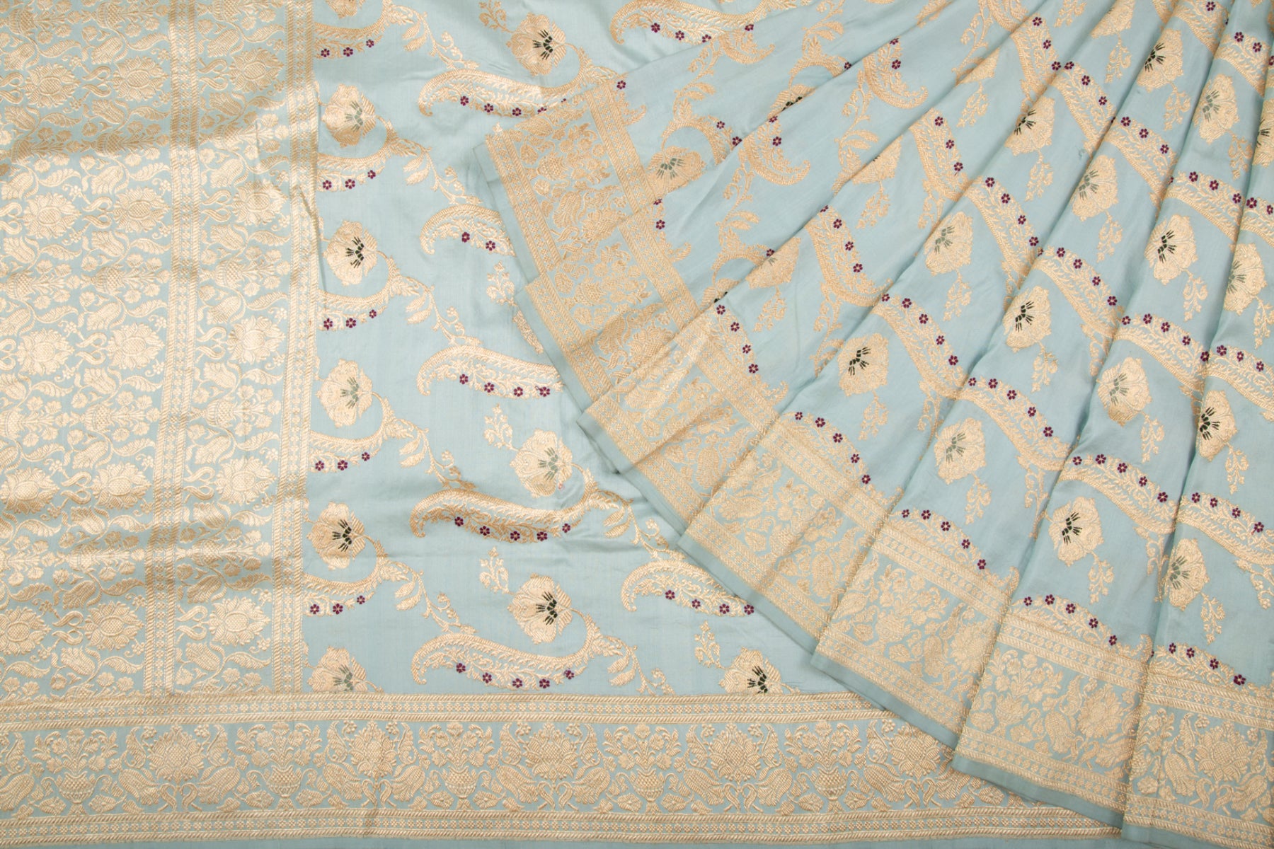 Banarasi Silk Kadwa Jaal Sky Blue Saree