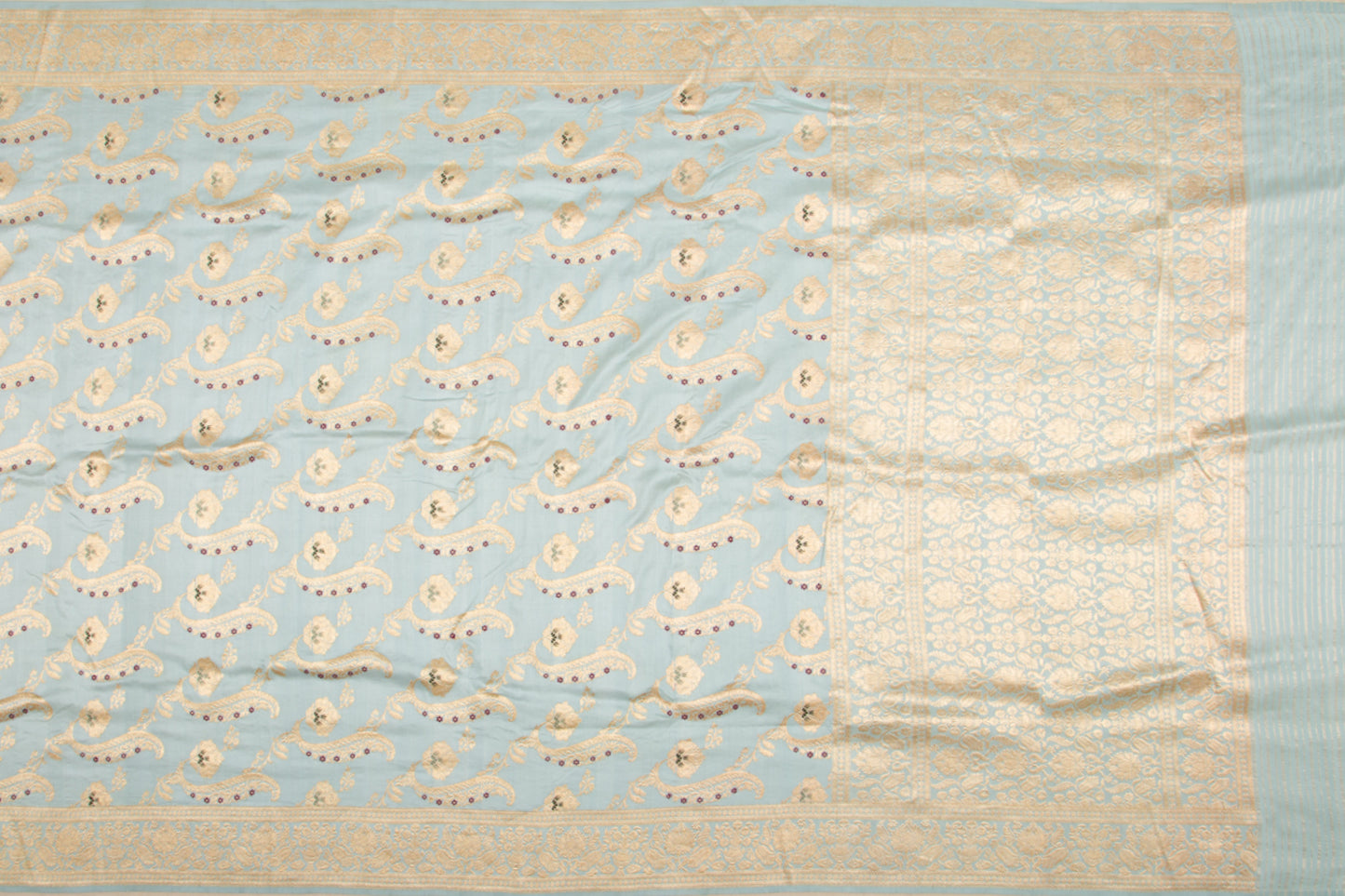 Banarasi Silk Kadwa Jaal Sky Blue Saree