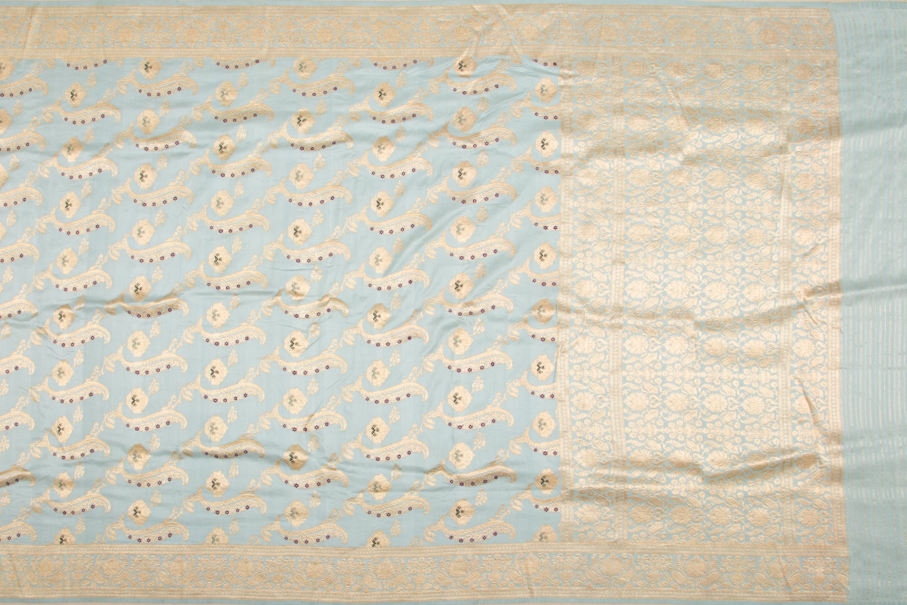 Banarasi Silk Kadwa Jaal Sky Blue Saree