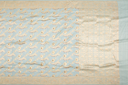 Banarasi Silk Kadwa Jaal Sky Blue Saree
