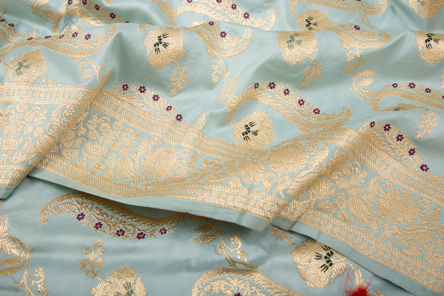 Banarasi Silk Kadwa Jaal Sky Blue Saree