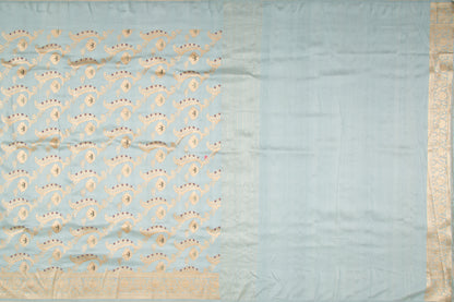 Banarasi Silk Kadwa Jaal Sky Blue Saree