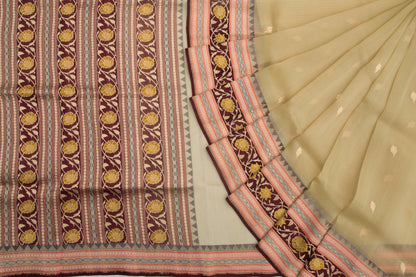 Banarasi Kora Organza Kadwa Butta Cream Saree