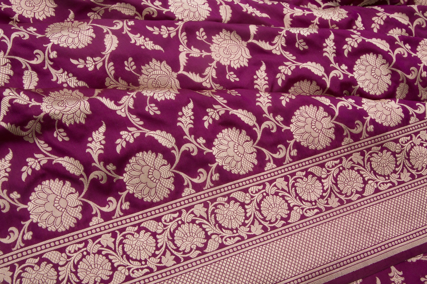 Banarasi Silk Jaal Purple Saree