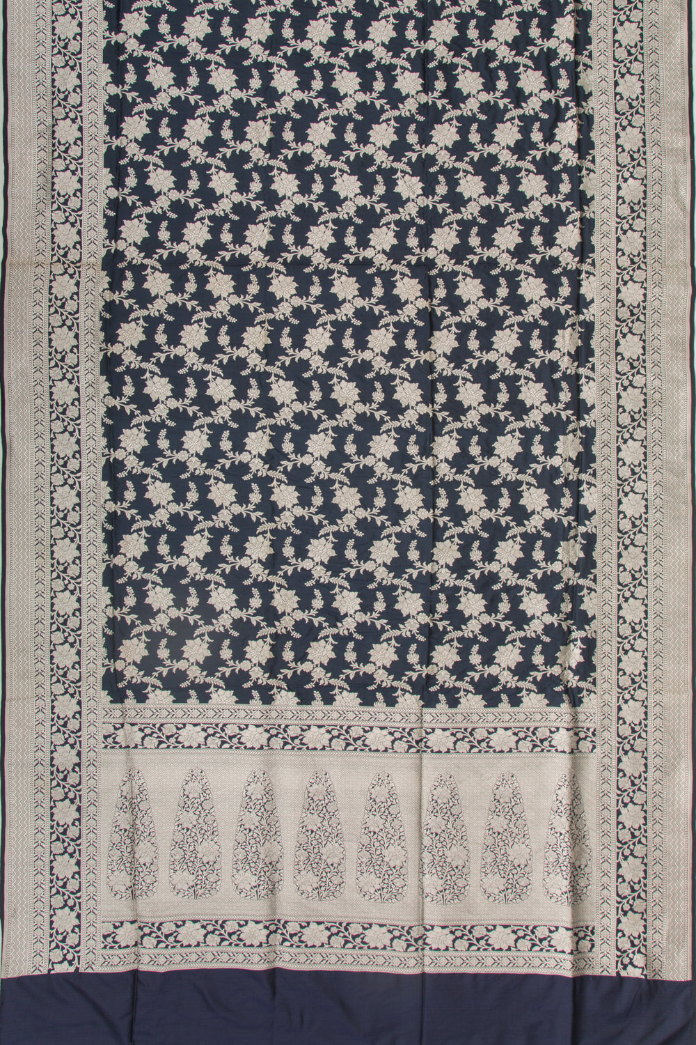 Banarasi Silk Jaal Midnight Blue Saree
