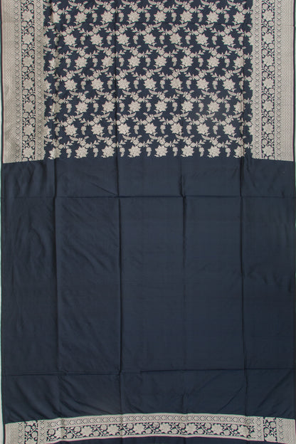Banarasi Silk Jaal Midnight Blue Saree