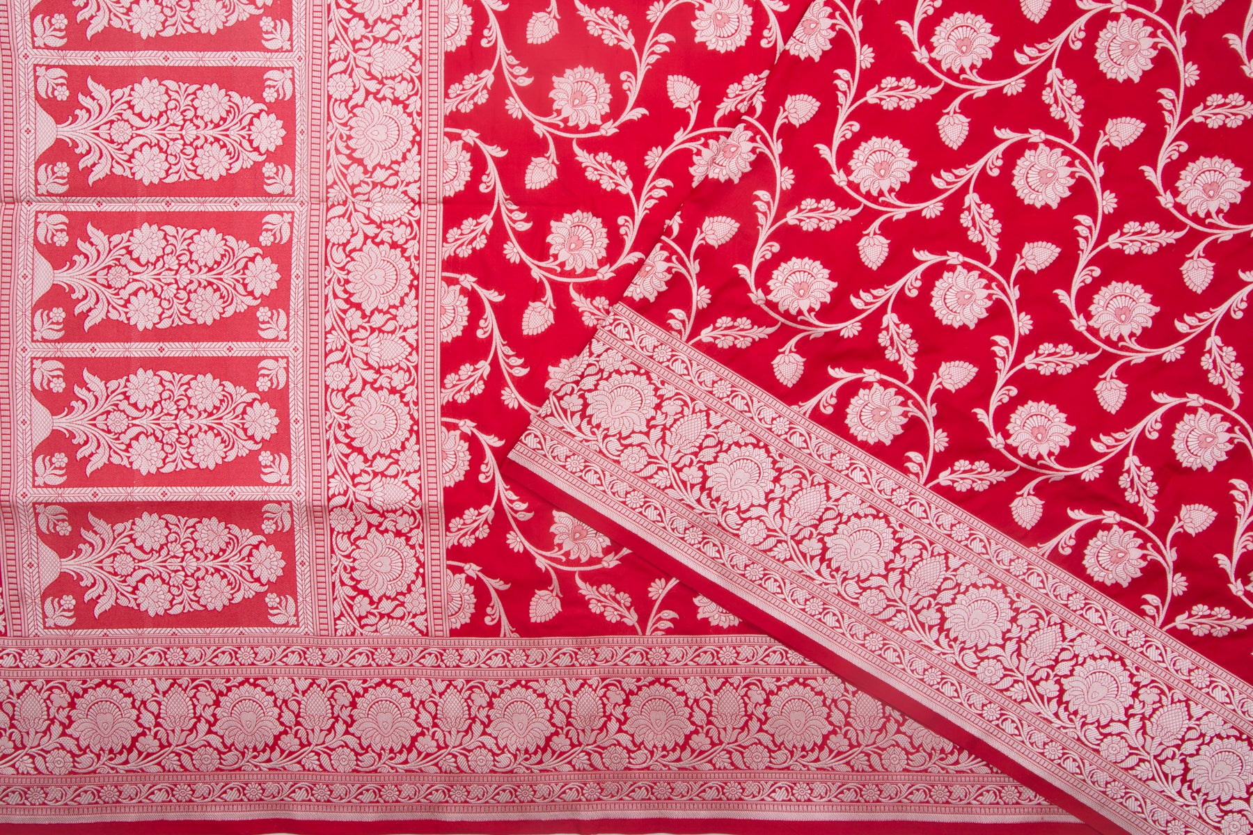 Banarasi Silk Jaal Red Saree