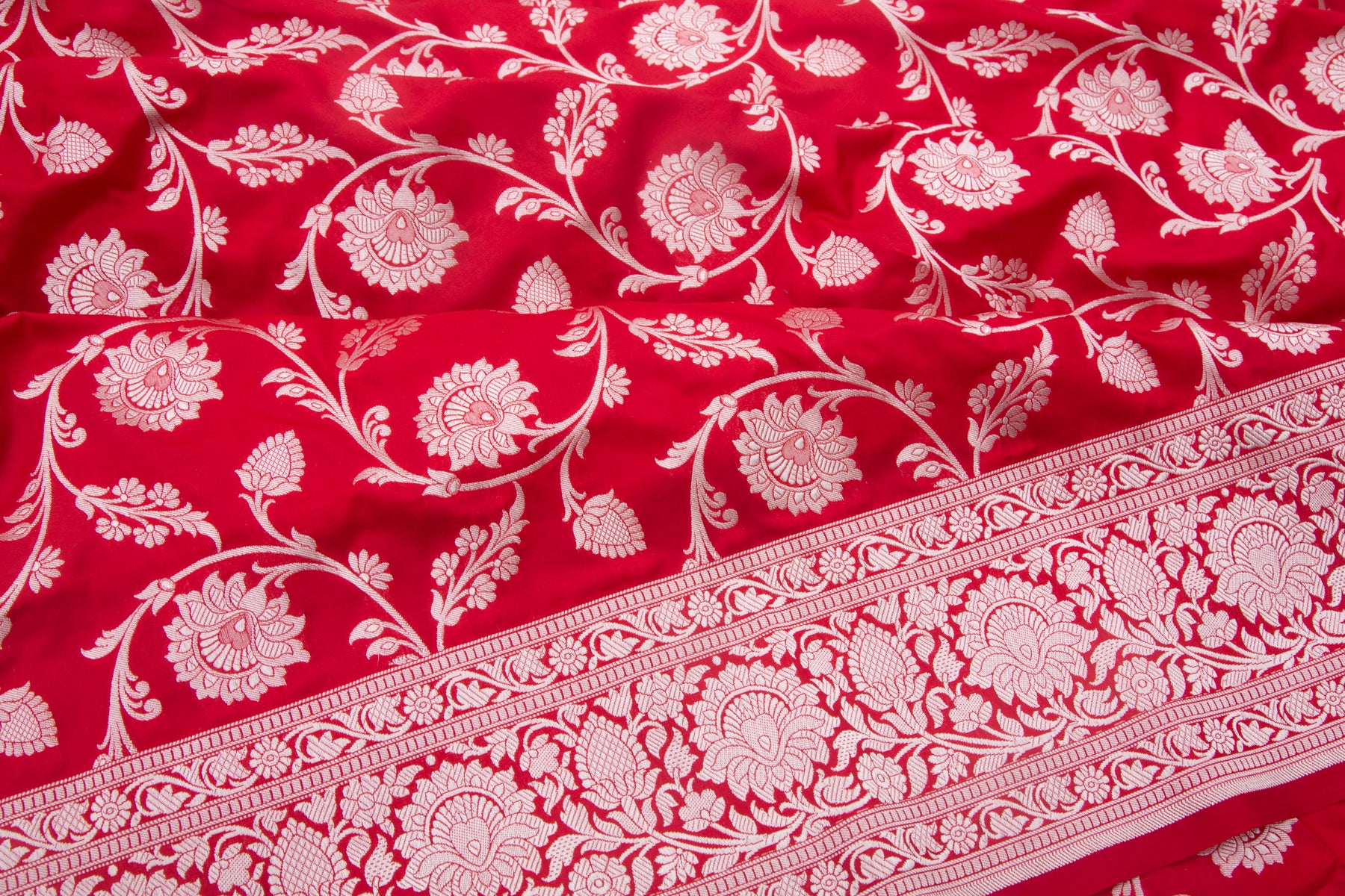 Banarasi Silk Jaal Red Saree