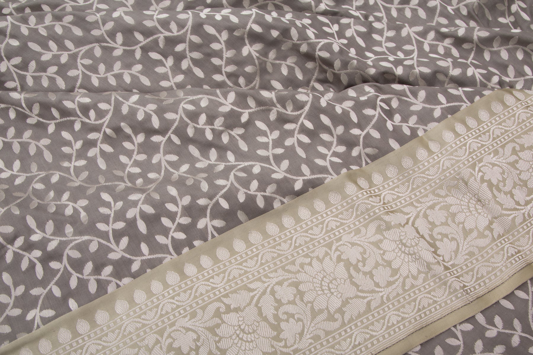 Banarasi Silk Jaal Grey Saree