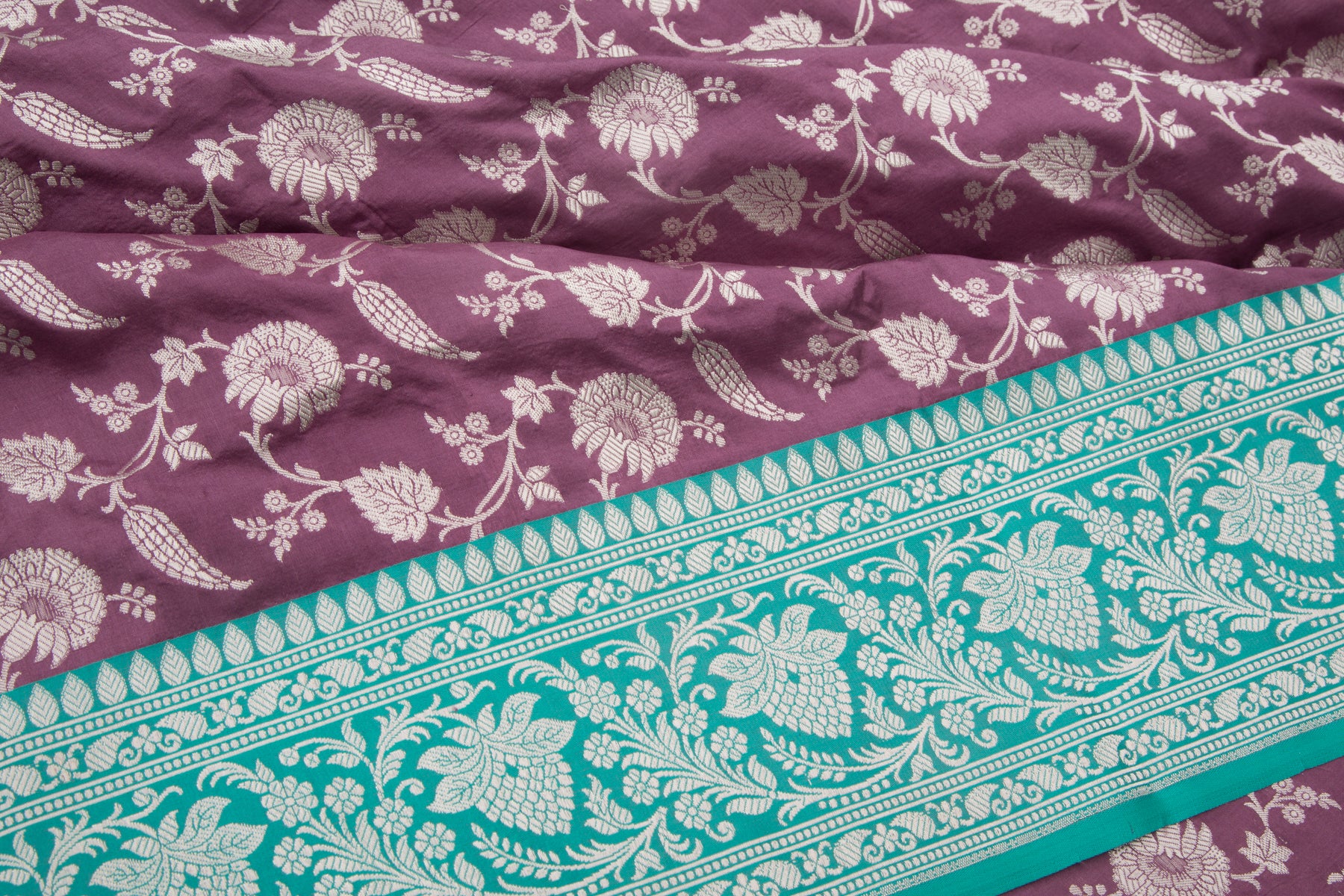 Banarasi Silk  Jaal Lilac Saree