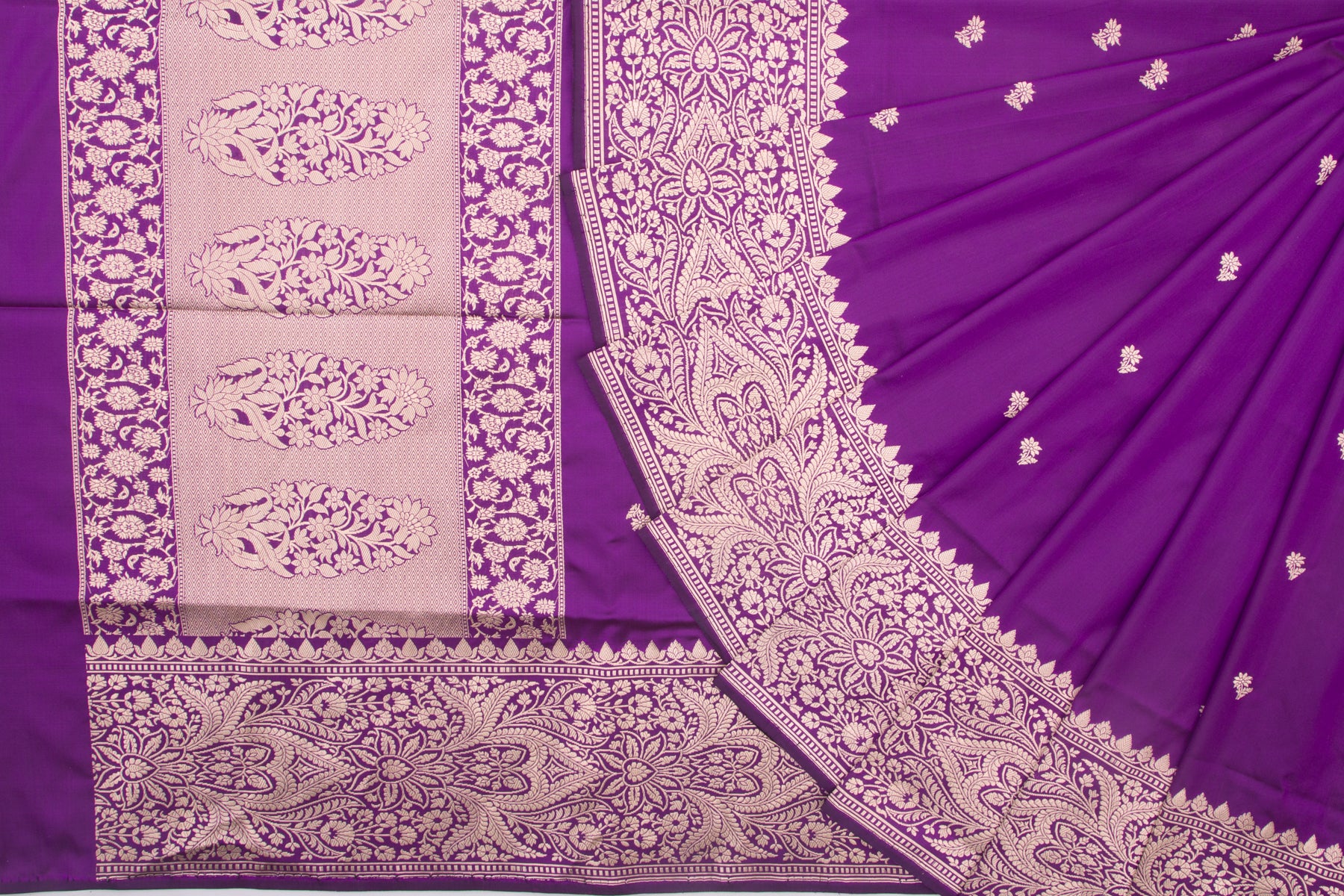 Banarasi Silk Butta Purple Saree