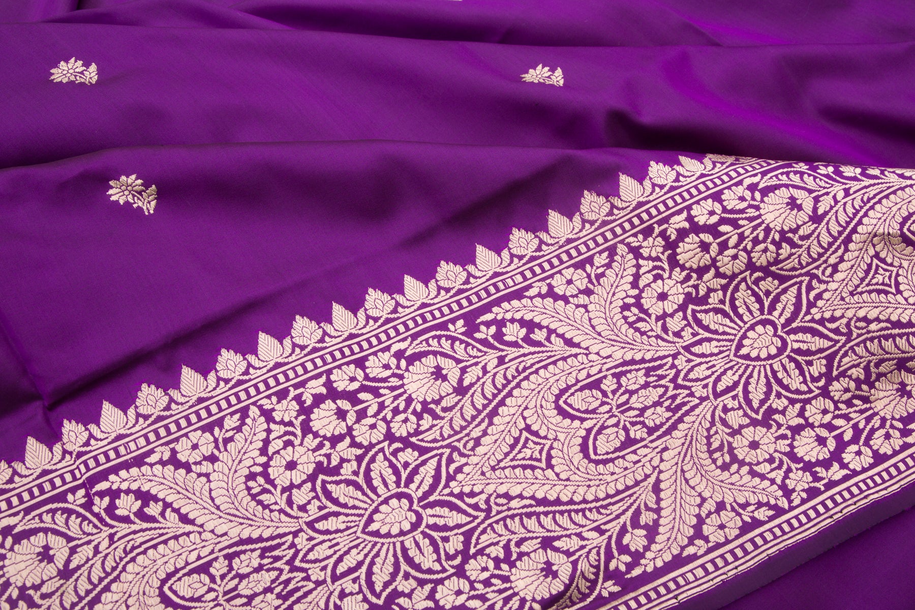 Banarasi Silk Butta Purple Saree