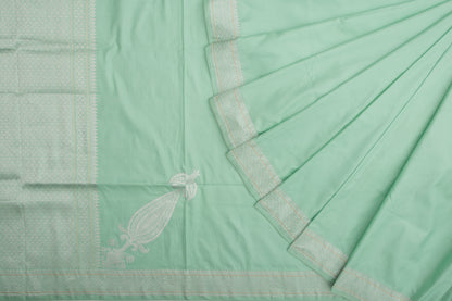 Banarasi Silk Plain Pastel Green Saree