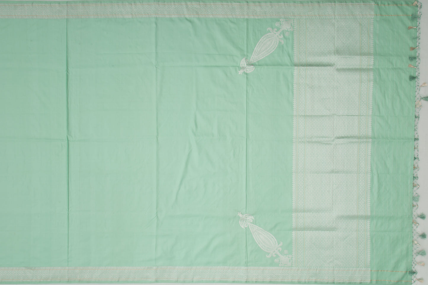 Banarasi Silk Plain Pastel Green Saree