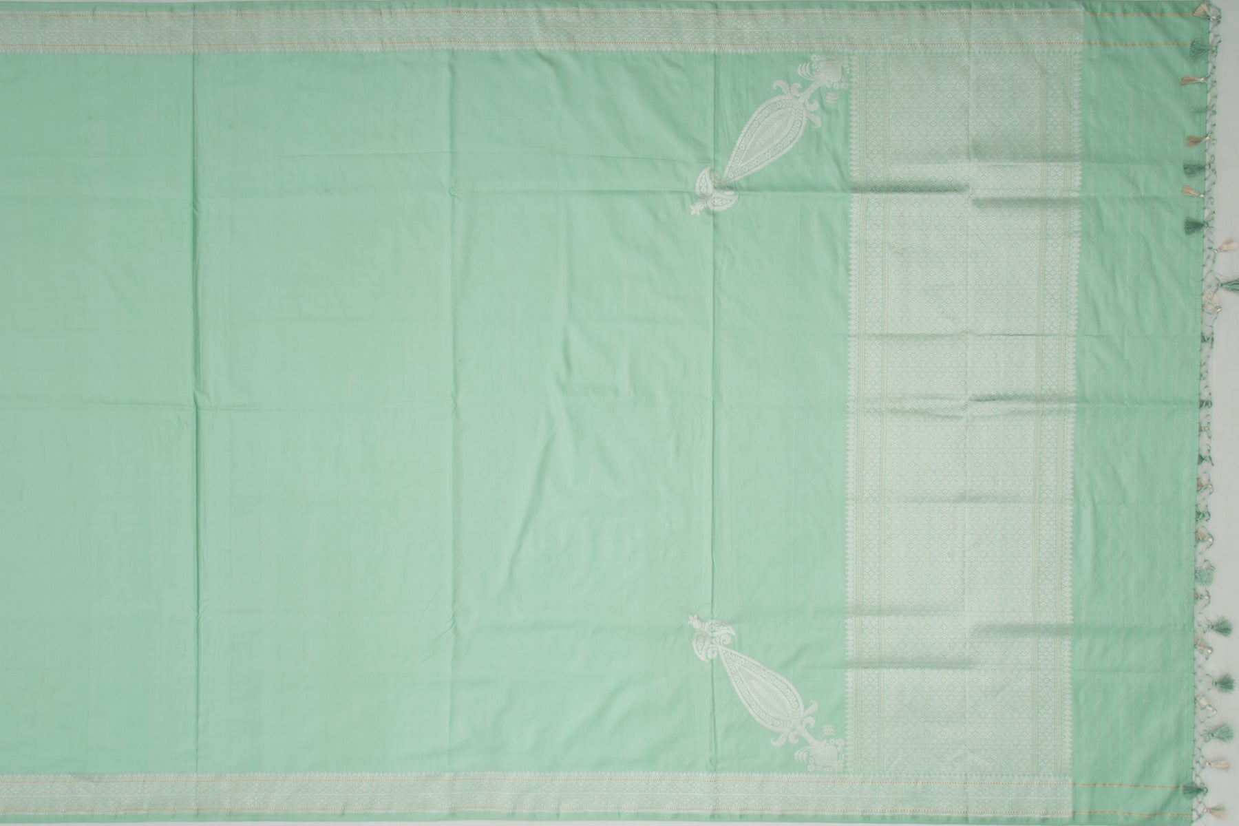 Banarasi Silk Plain Pastel Green Saree