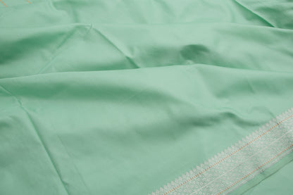 Banarasi Silk Plain Pastel Green Saree
