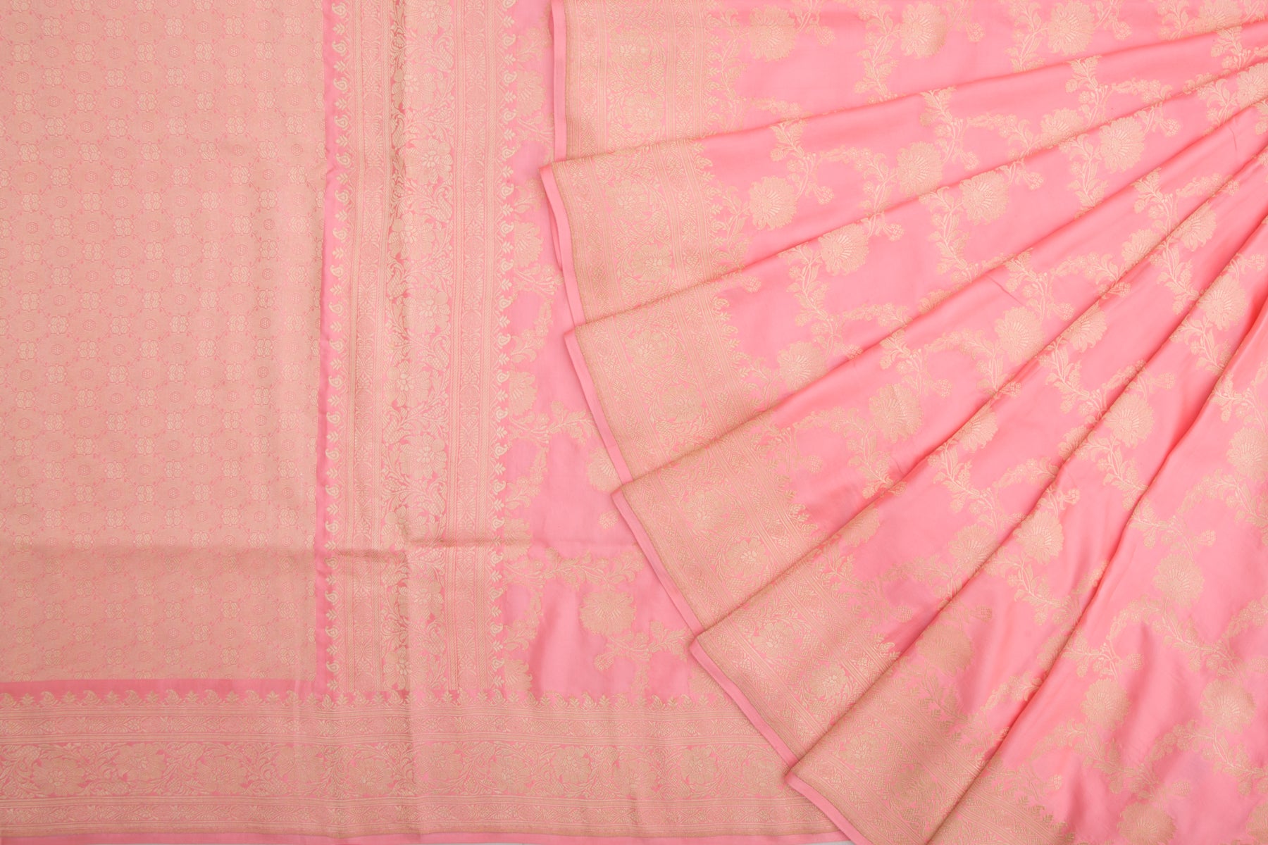 Banarasi Silk Phekwa Jaal Peach Saree