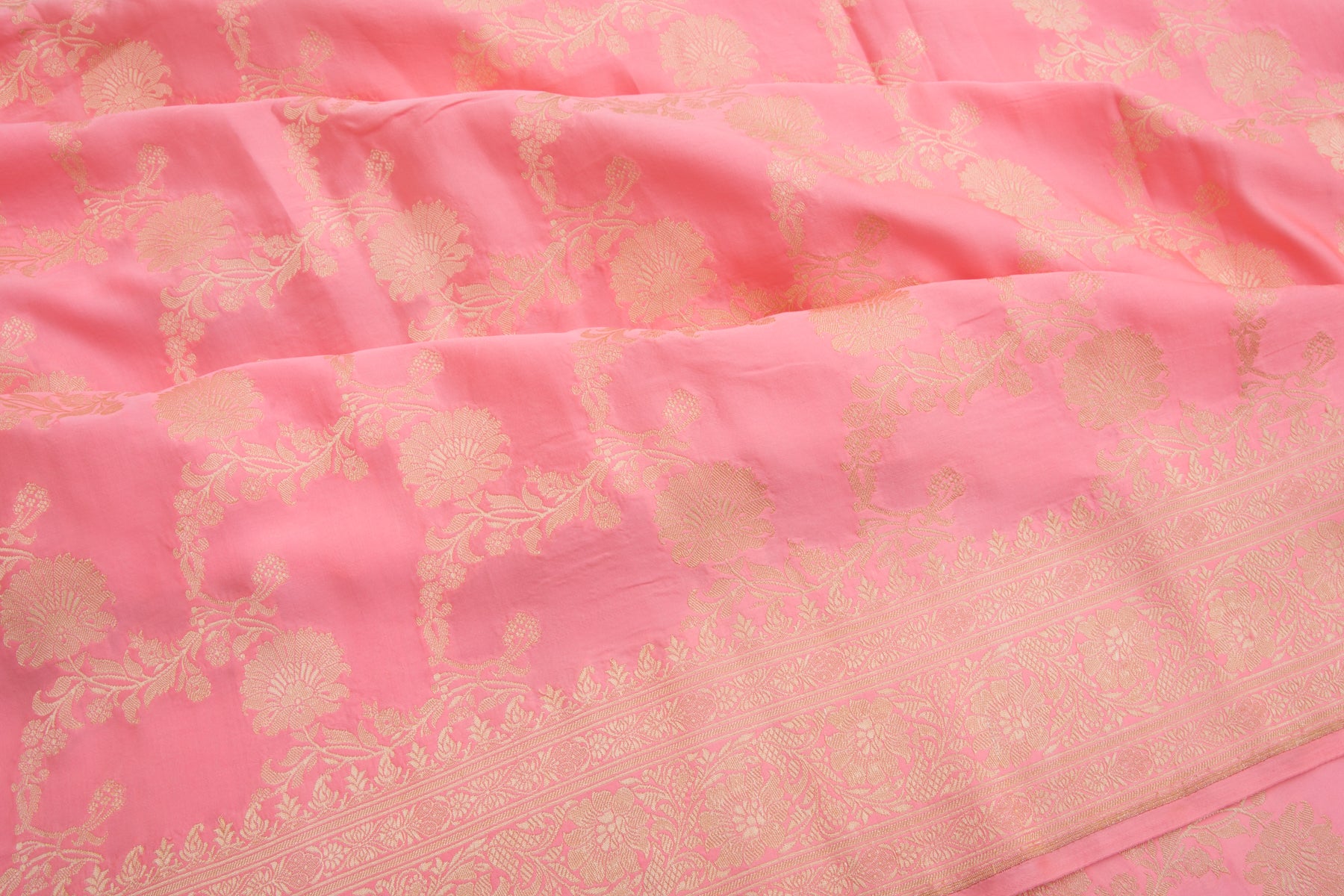 Banarasi Silk Phekwa Jaal Peach Saree