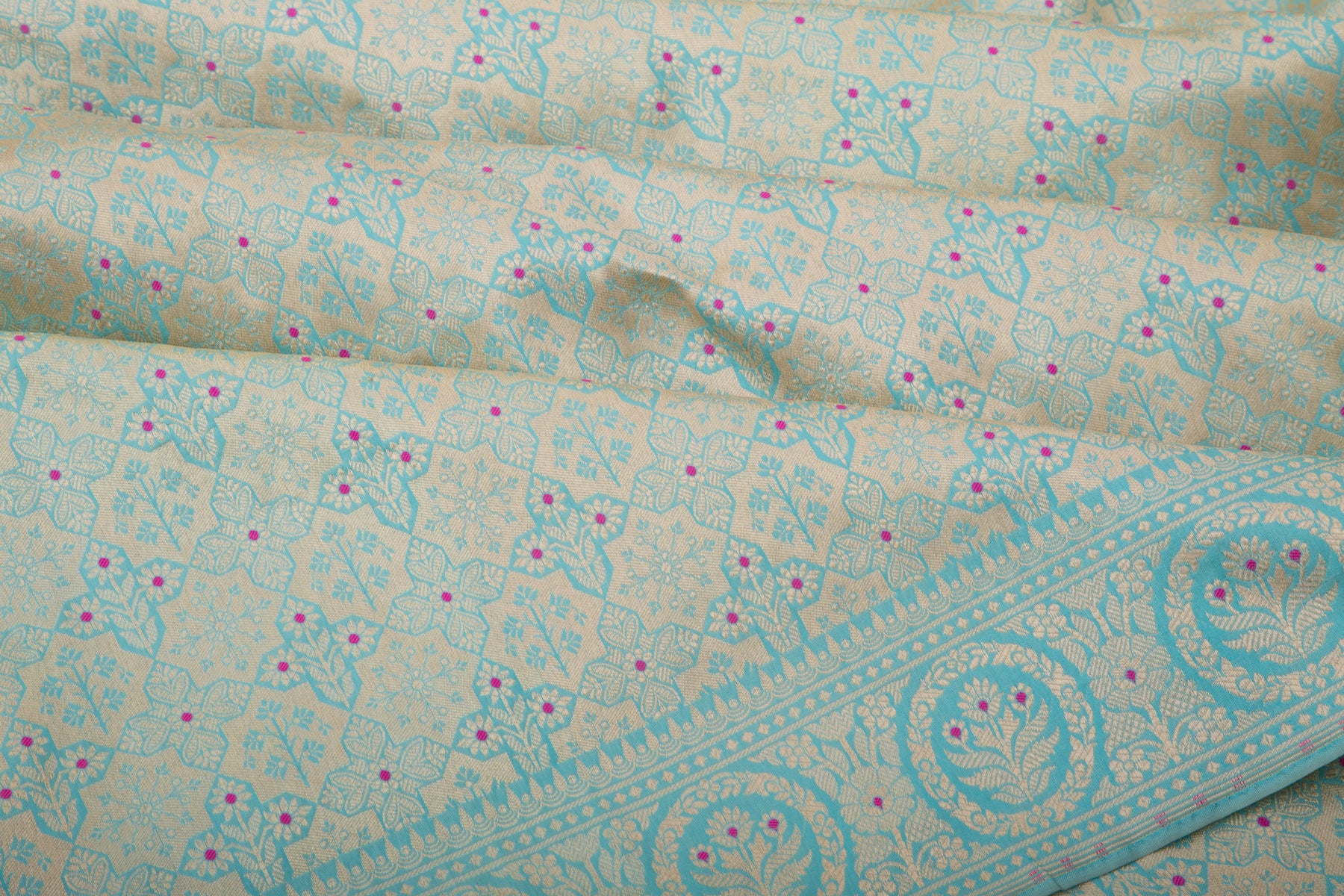 Banarasi Silk Brocade Blue Saree