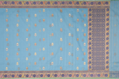 Banarasi Kora Organza Kadwa Butta Blue Saree
