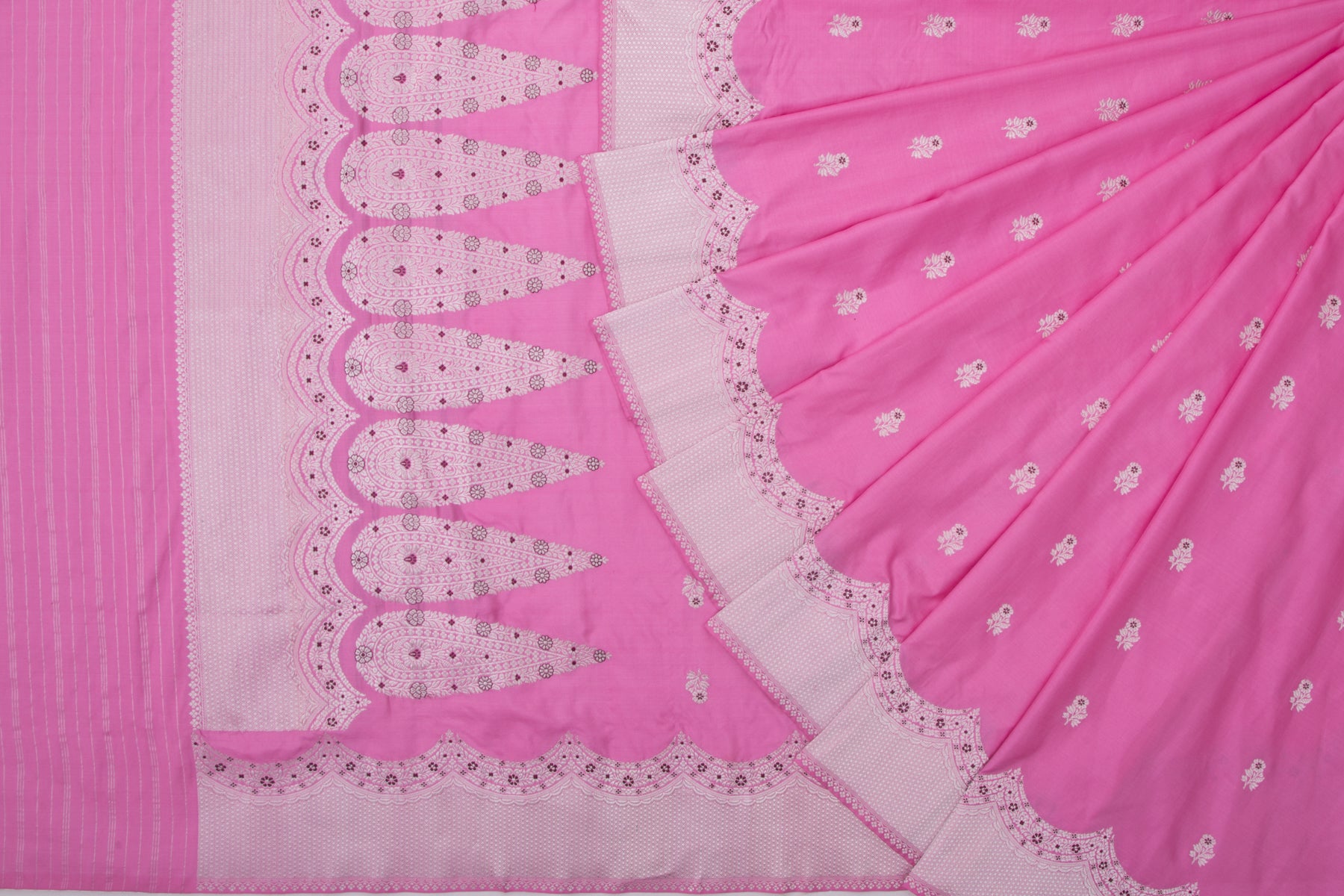 Banarasi Silk Kadwa Butta Pink Saree