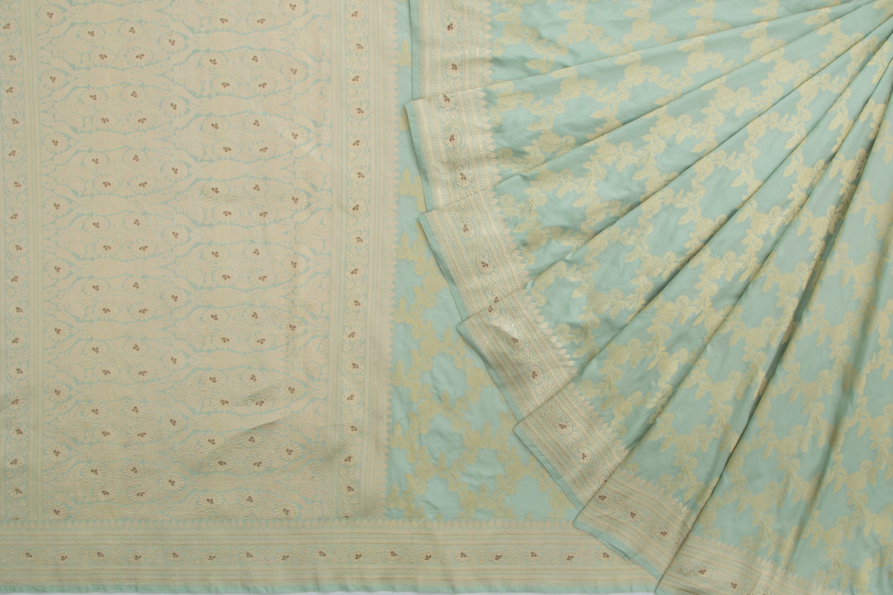 Banarasi Silk Jaal Pastel Blue Saree