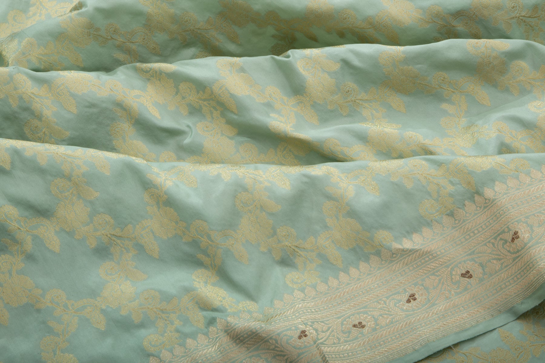 Banarasi Silk Jaal Pastel Blue Saree