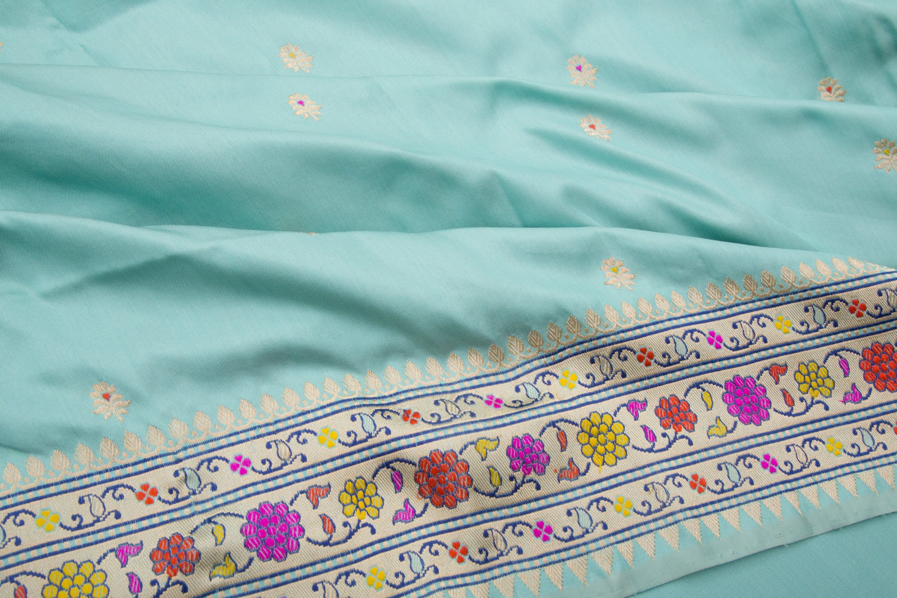 Banarasi Silk Butta Blue Saree