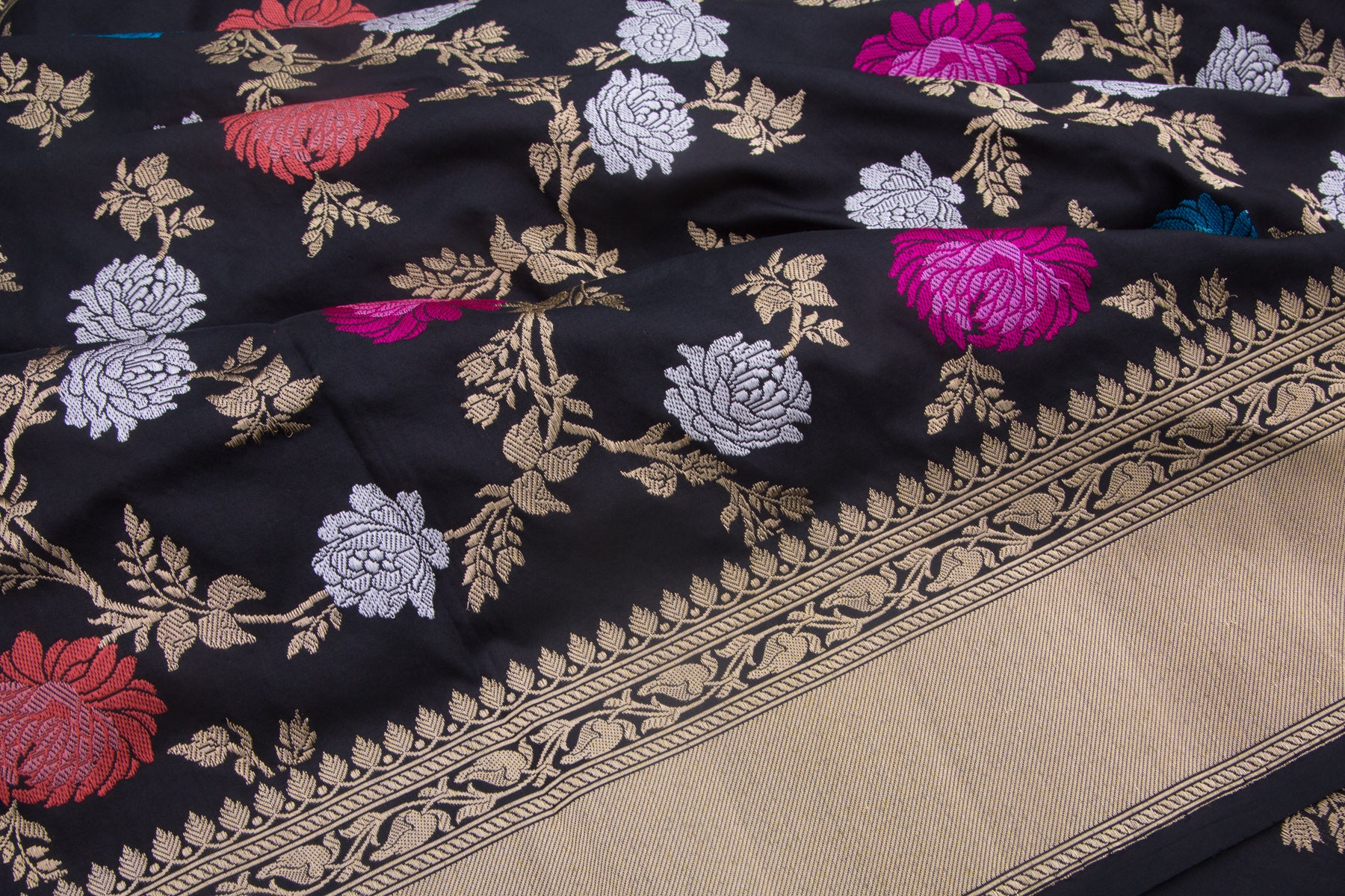 Banarasi Silk Kadwa Jaal Black Saree