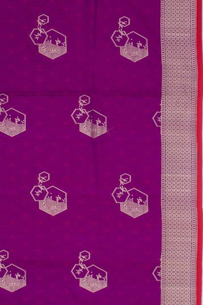 Banarasi Silk Jacquard And Butta Purple Saree