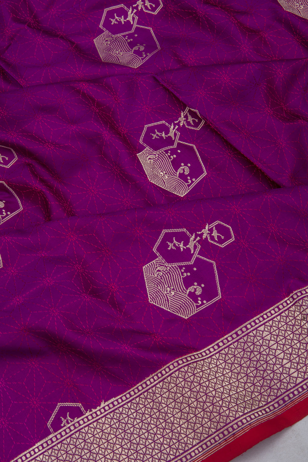 Banarasi Silk Jacquard And Butta Purple Saree