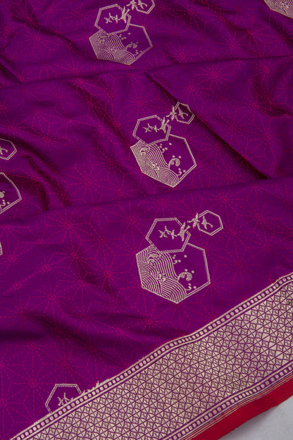 Banarasi Silk Jacquard And Butta Purple Saree