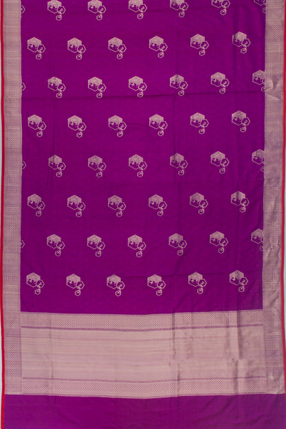 Banarasi Silk Jacquard And Butta Purple Saree
