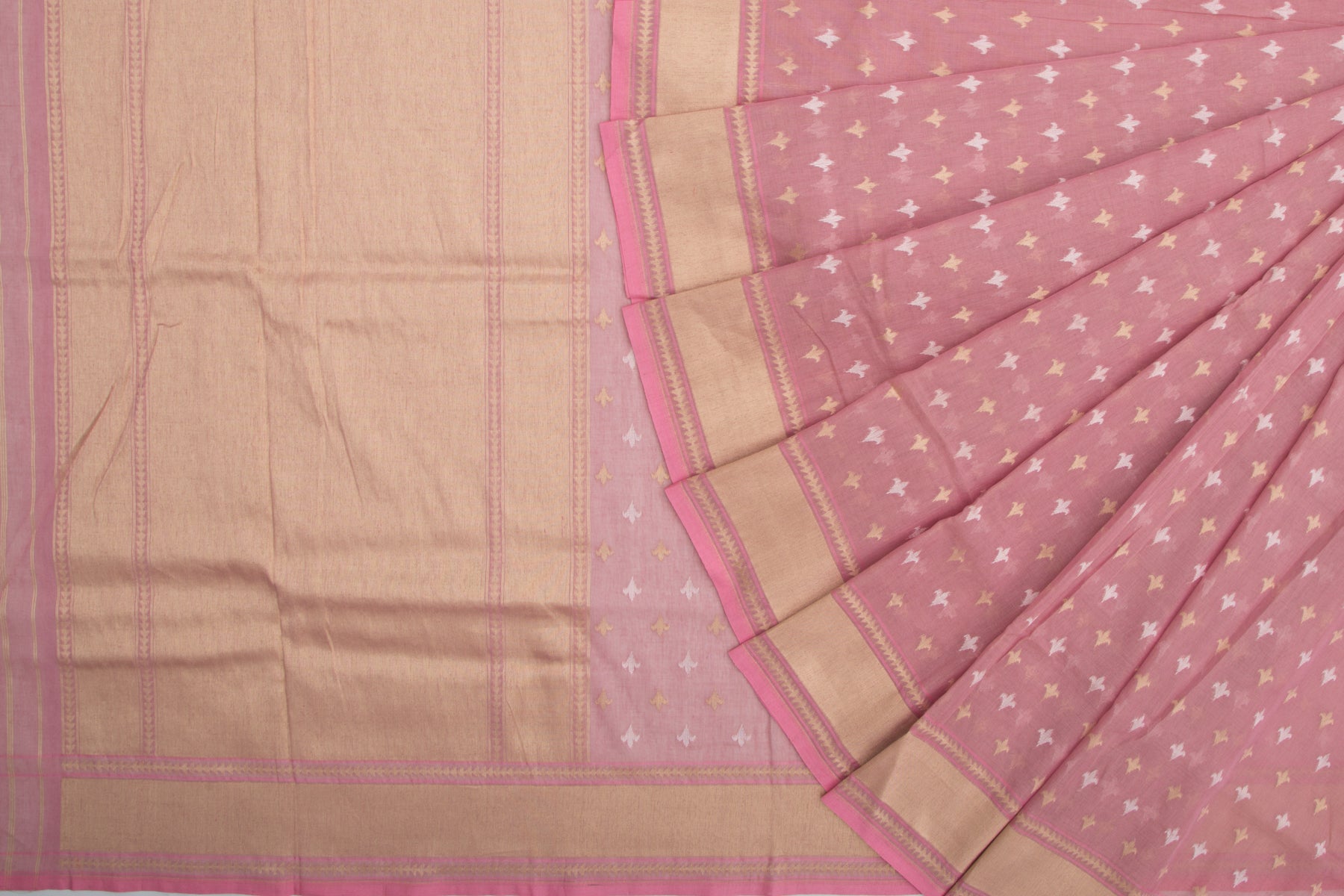 Banarasi Cotton Butta Lilac Saree