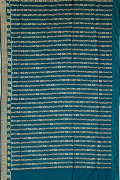 Banarasi Silk Half And Half Teal Blue Saree