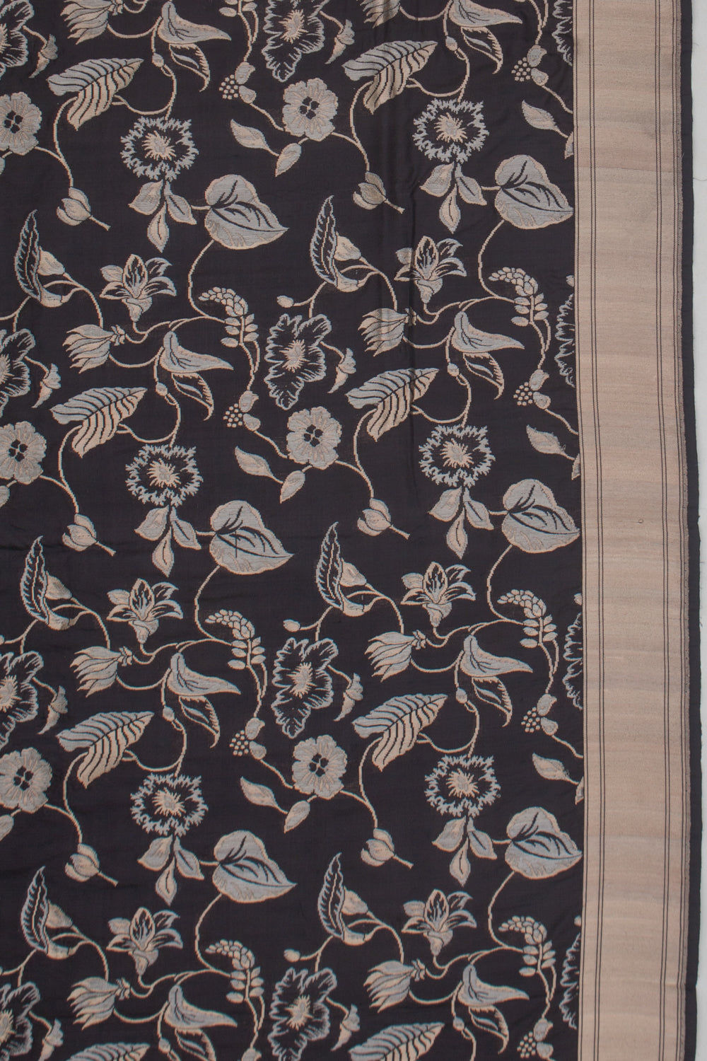Banarasi Silk Jaal Black Saree