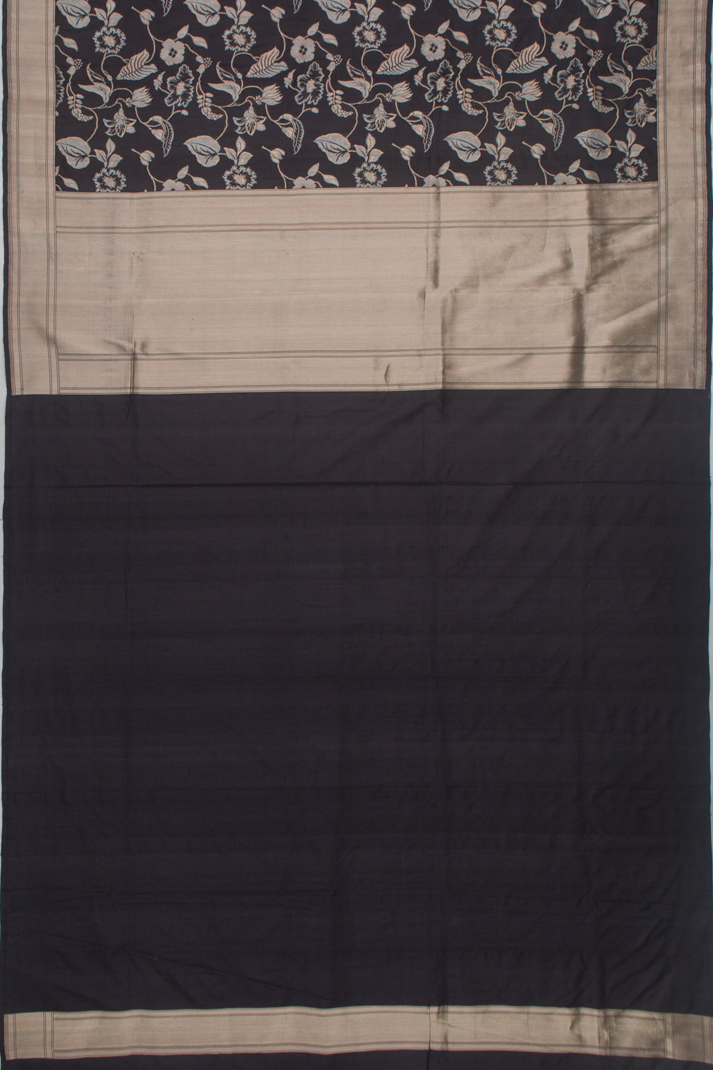 Banarasi Silk Jaal Black Saree