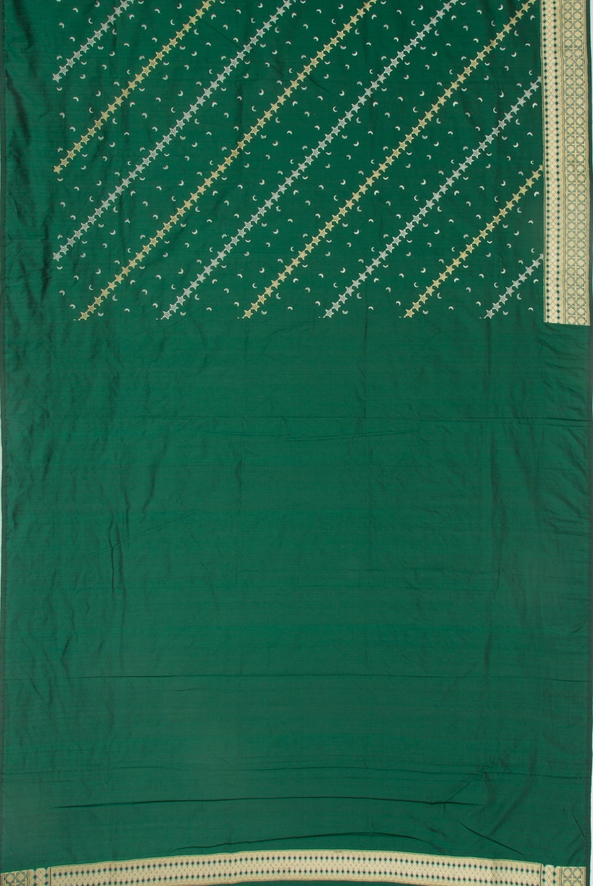 Banarasi Silk Kadwa Dark Green Saree