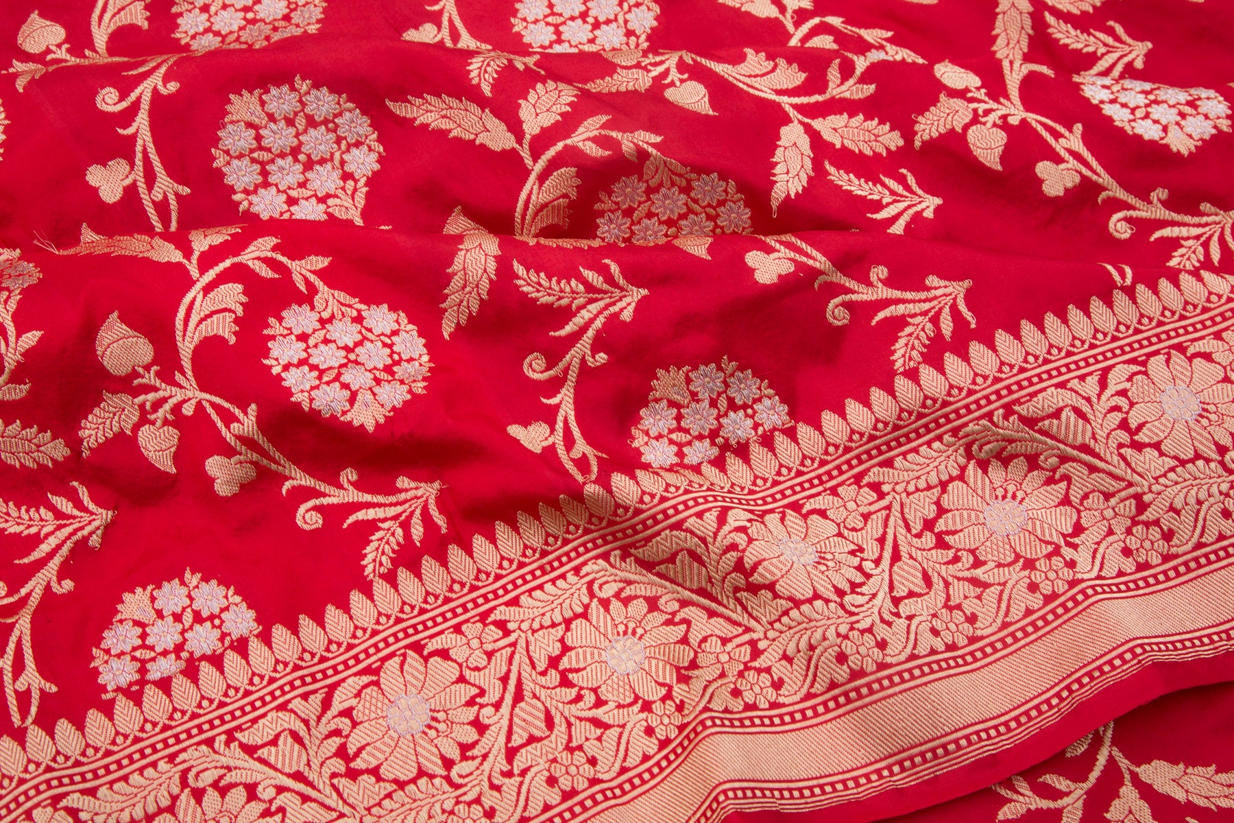 Banarasi Silk Jaal Red Saree