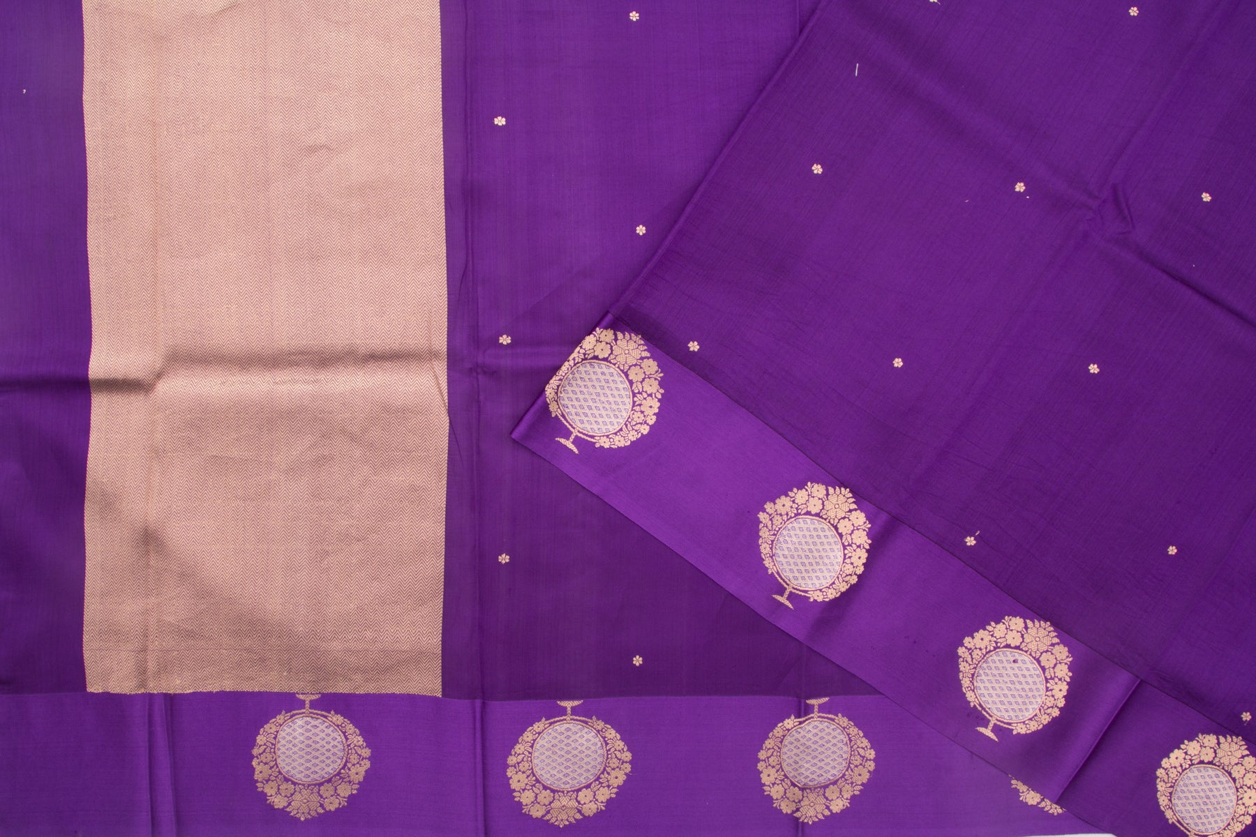 Banarasi Katan Silk Butta Violet Saree
